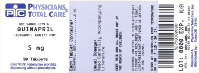 Quniapril 5 mg package label.jpg image of Quinapril 5 mg package label - Quniapril 5 mg package label